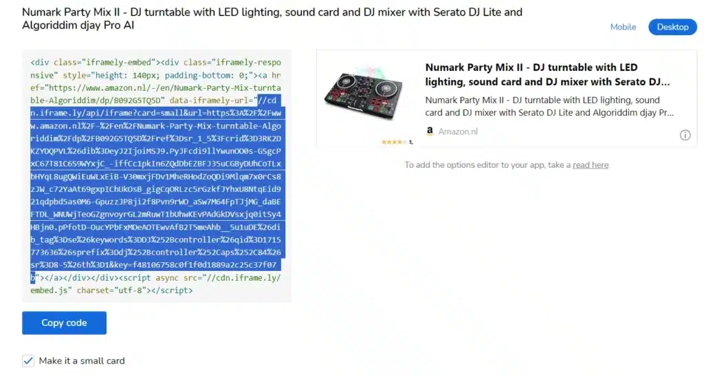 Amazon share product step 3