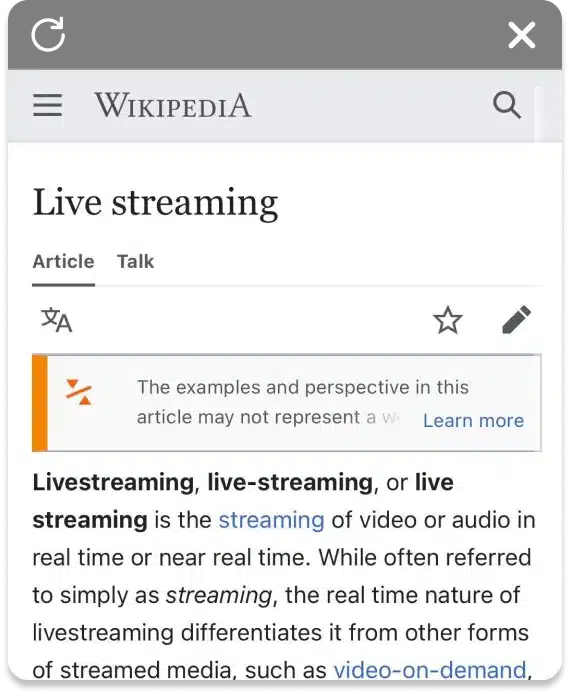 Wikipedia page mobile